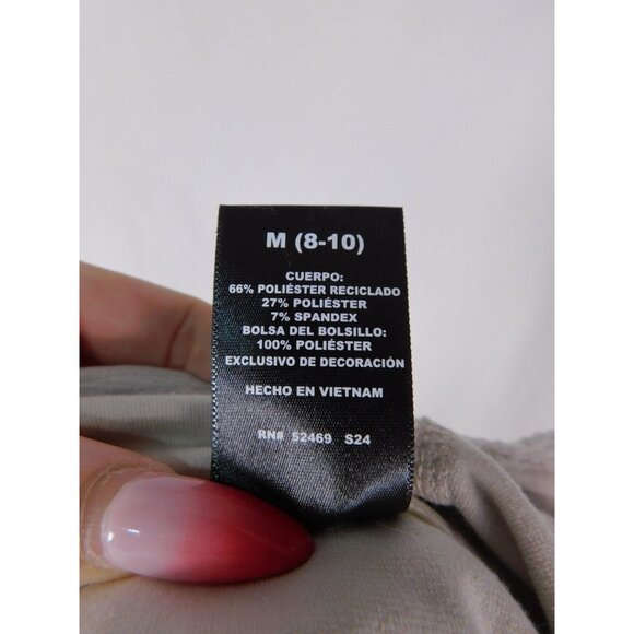 Avia Medium Beige Ribbed Pullover Hoodie Crossover Hood Witchcore - Picture 10 of 12